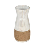 Dual Loop Ceramic Vase- White & Brown, Small