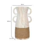 Dual Loop Ceramic Vase- White & Brown, Large
