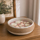 Dual Tone Ceramic Urli- White & Brown