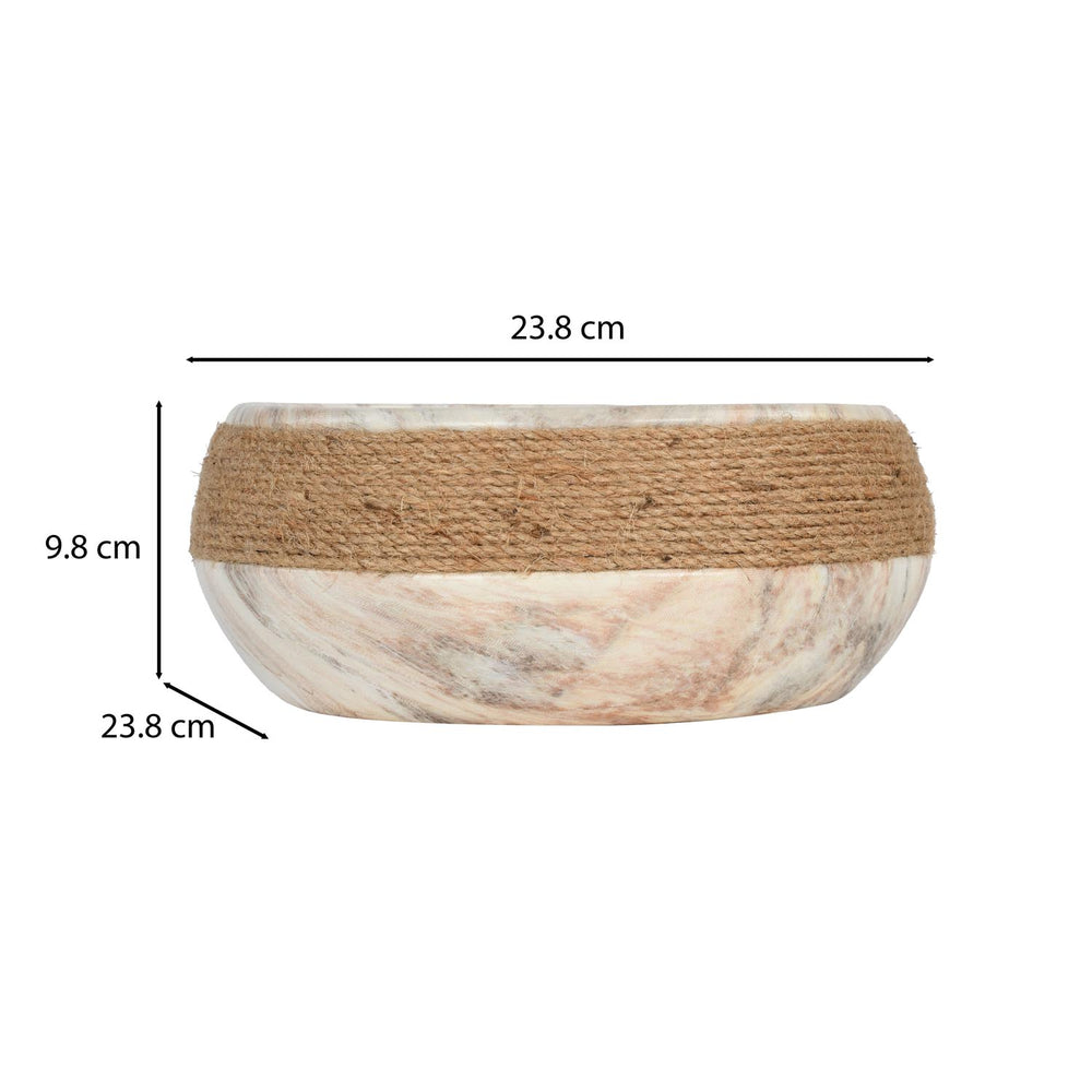 Dual Tone Ceramic Urli- White & Brown