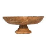 Floral Wooden Salad Bowl with Base- Pink
