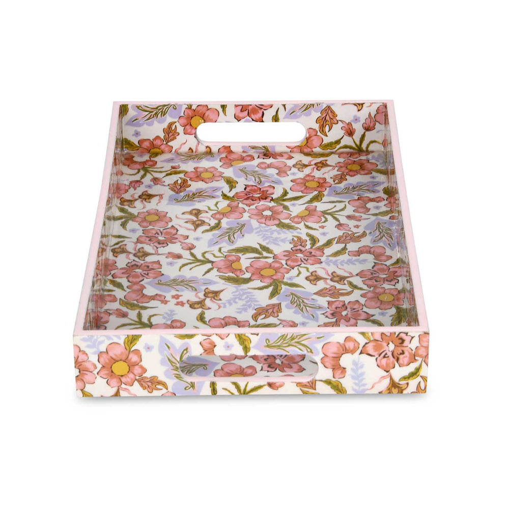 Large MDF Tray with Hand Grip- Pink