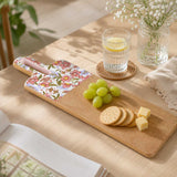 Rectangular Wooden Serving Board with Handle- Pink