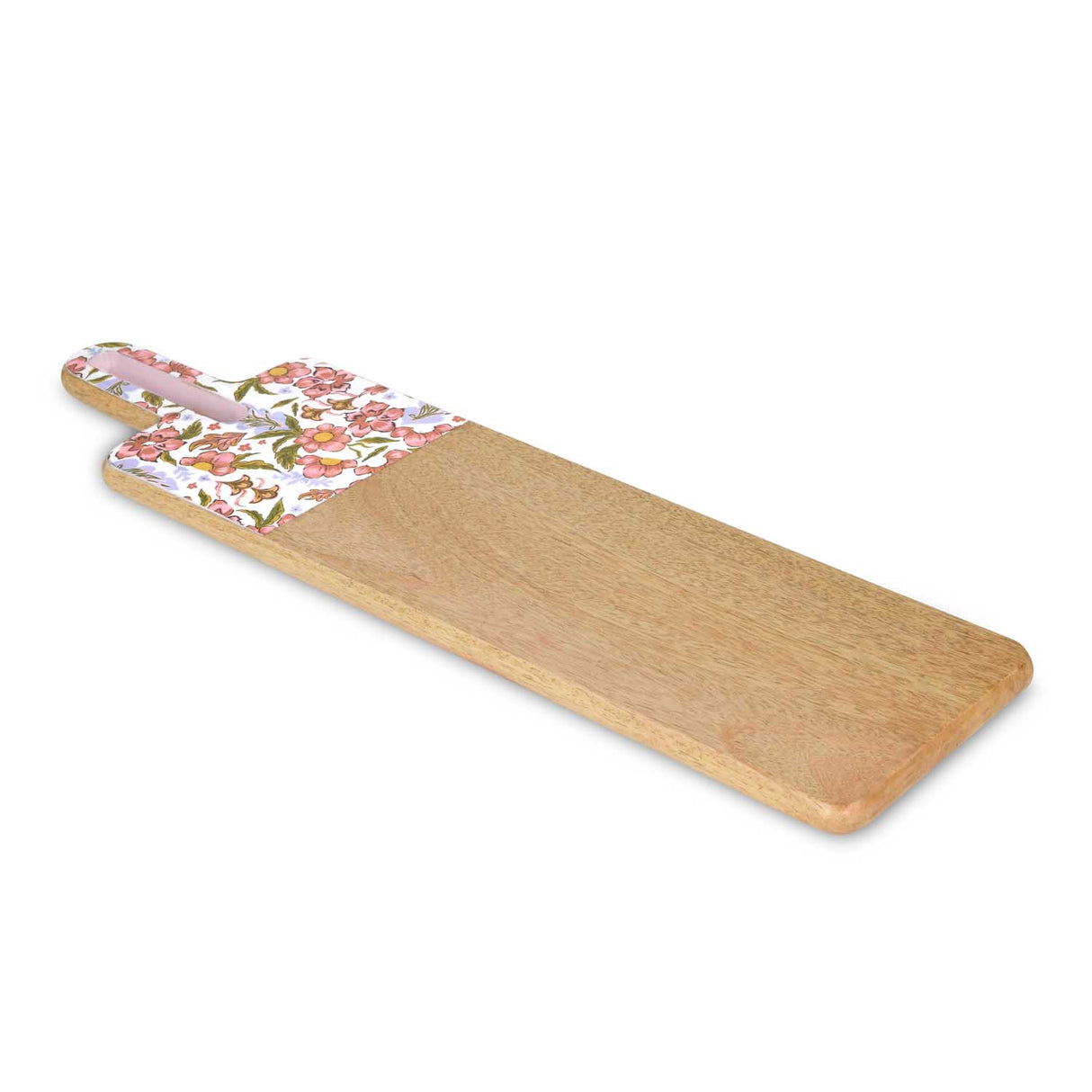 Rectangular Wooden Serving Board with Handle- Pink