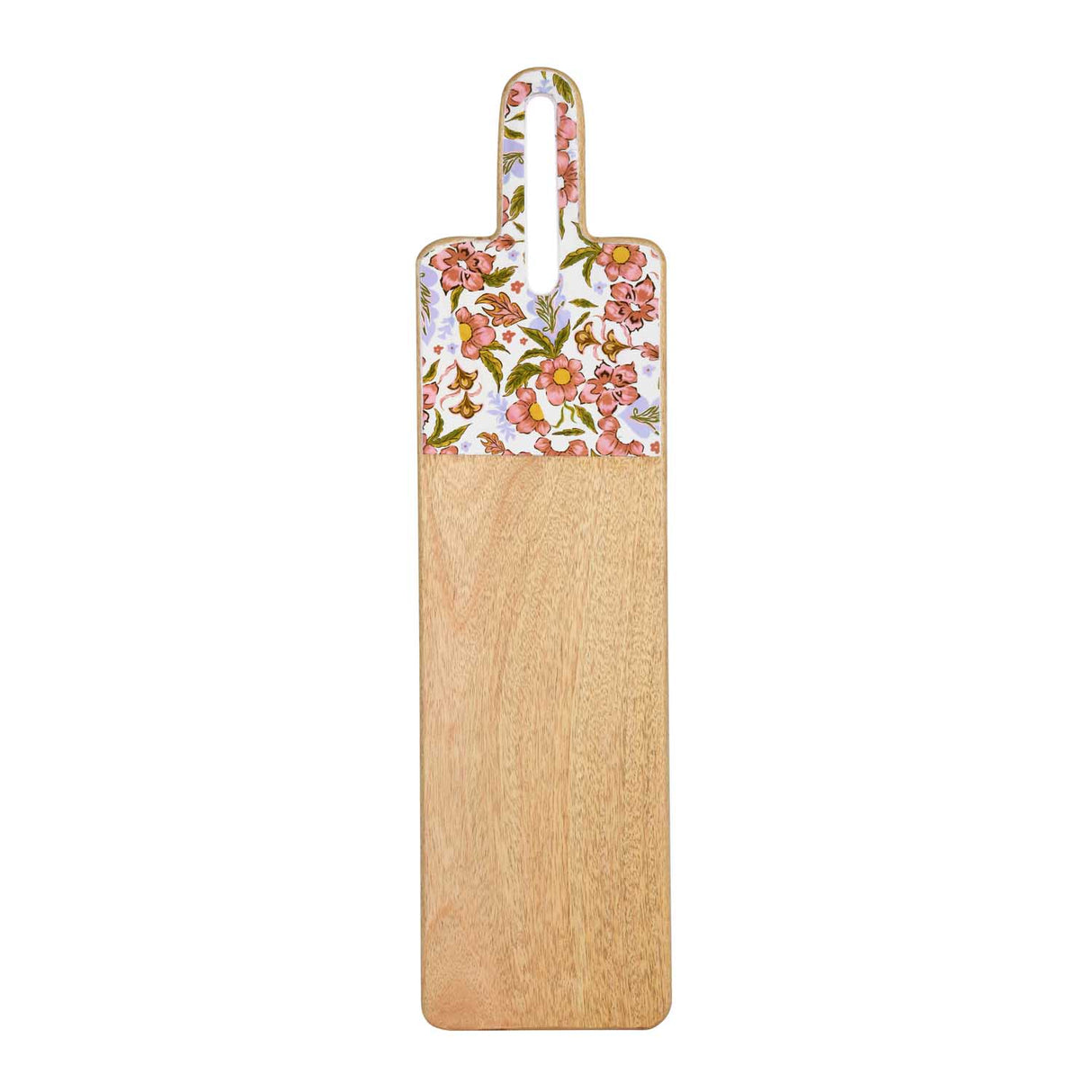 Rectangular Wooden Serving Board with Handle- Pink