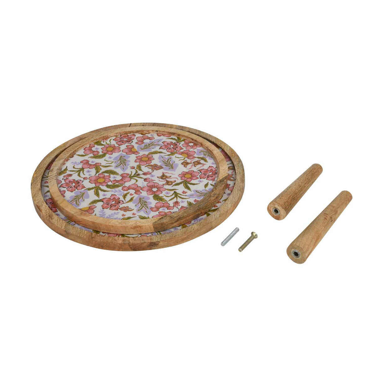 2 Tier Wooden Cake Stand- Pink