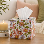 Square Wooden Tissue Box- Pink