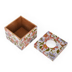 Square Wooden Tissue Box- Pink
