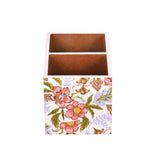 Square 2 Compartments Wooden Cutlery Holder- Pink