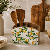 2 Compartments Wooden Organiser- Yellow