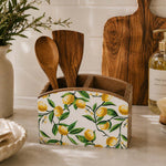 2 Compartments Wooden Organiser- Yellow
