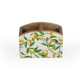 2 Compartments Wooden Organiser- Yellow
