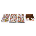 Wooden Coasters Set of 6 with Stand- Pink