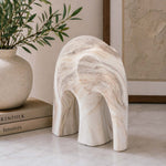 Elephant Ceramic Showpiece- White, 19.7 cm