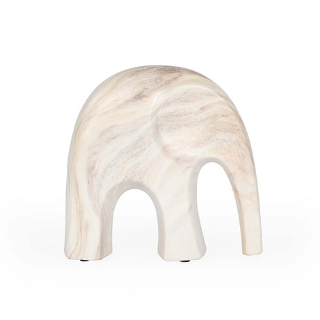 Elephant Ceramic Showpiece- White, 19.7 cm