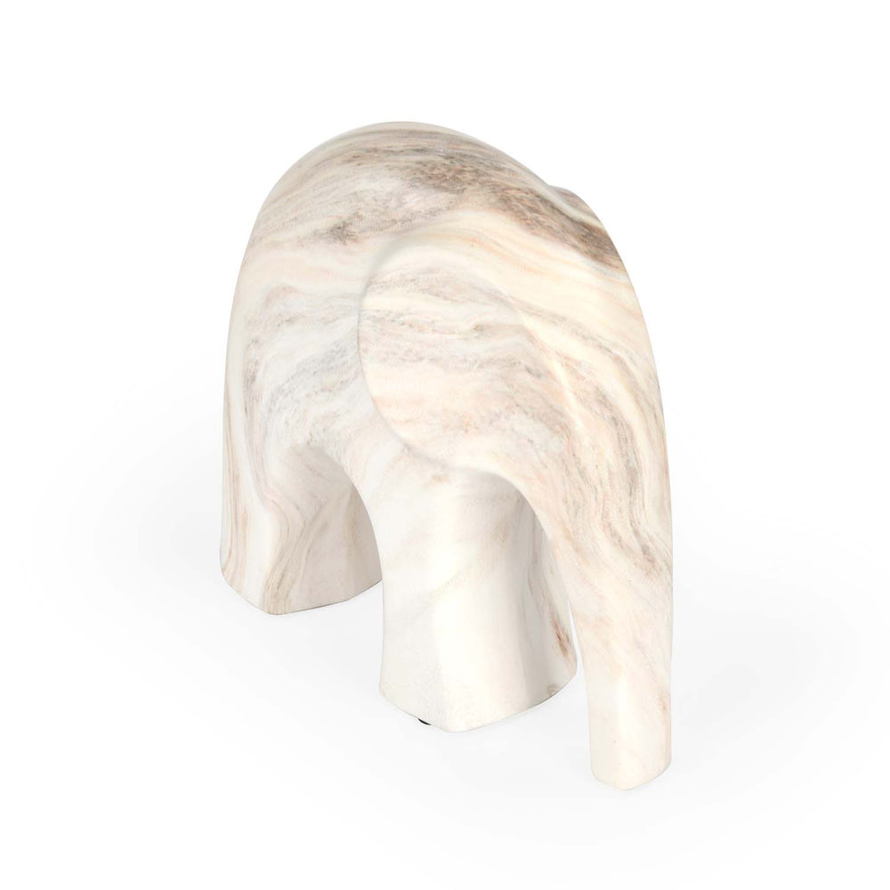 Elephant Ceramic Showpiece- White, 19.7 cm