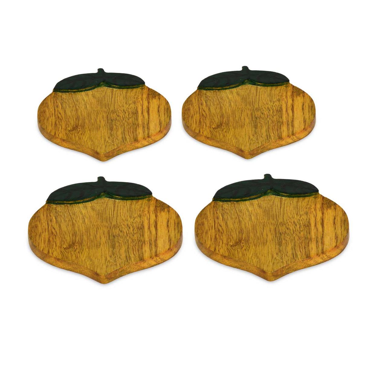 Lemon Lush Wooden Coasters Set of 4- Yellow