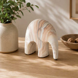 Elephant Ceramic Showpiece- White, 15 cm