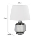 Rounded Trapeze Table Lamp- Grey & Off White