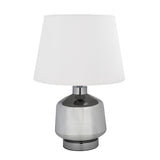 Rounded Trapeze Table Lamp- Grey & Off White