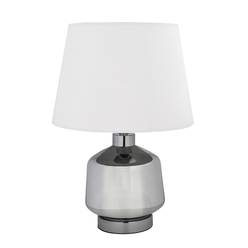 Rounded Trapeze Table Lamp- Grey & Off White