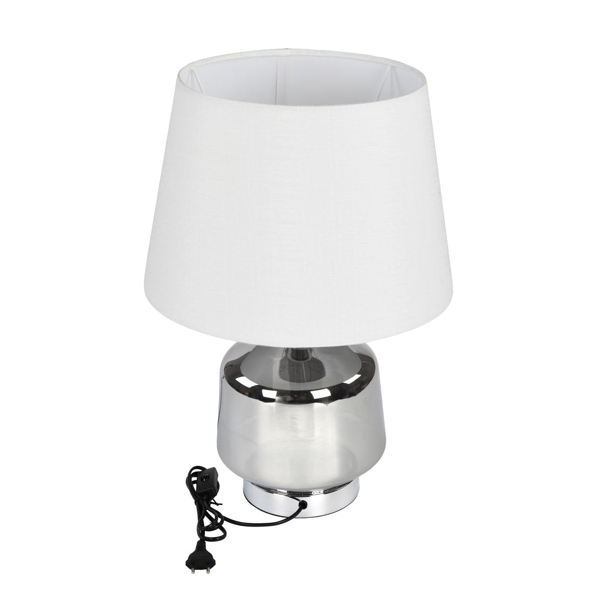 Rounded Trapeze Table Lamp- Grey & Off White