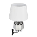 Rounded Trapeze Table Lamp- Grey & Off White