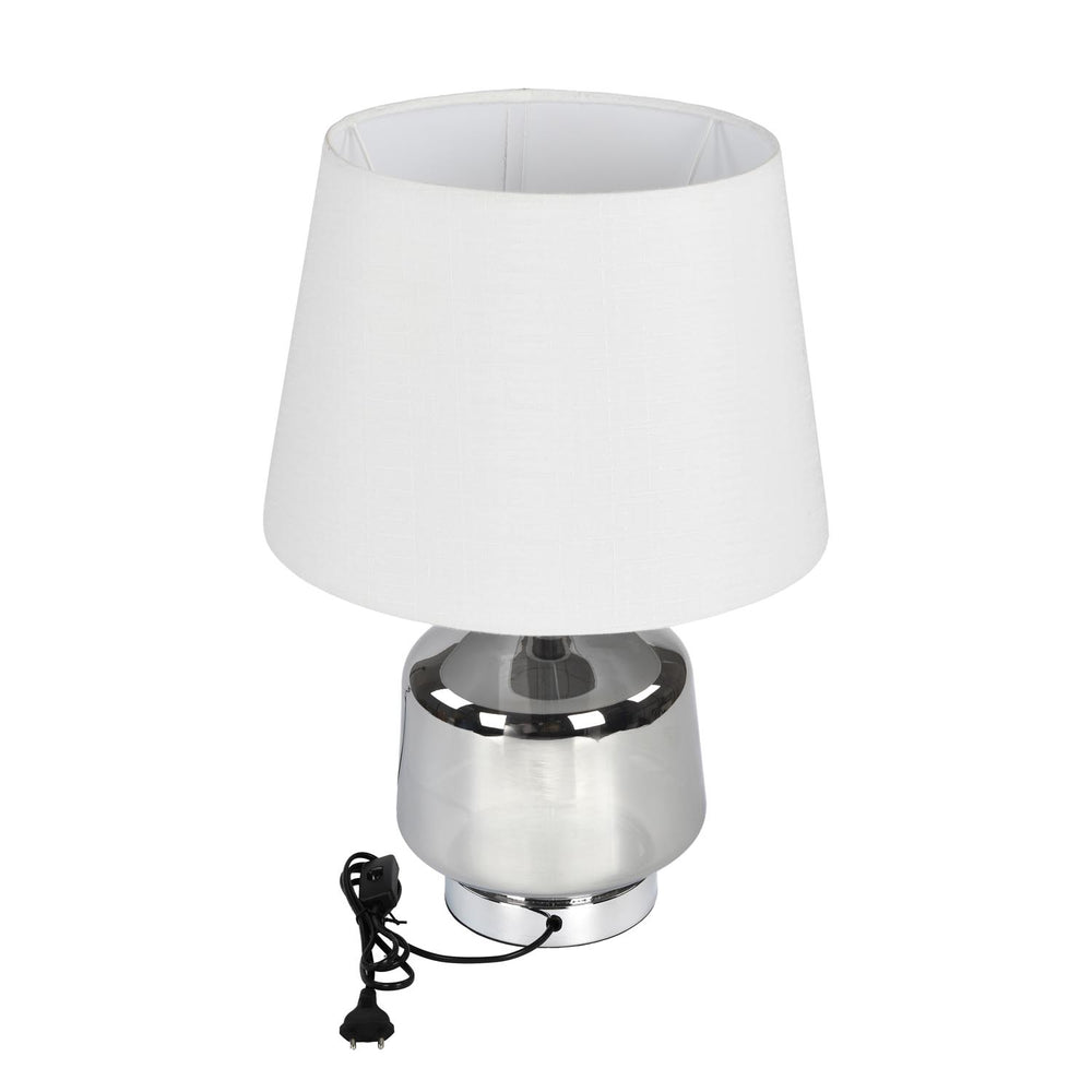 Rounded Trapeze Table Lamp- Grey & Off White