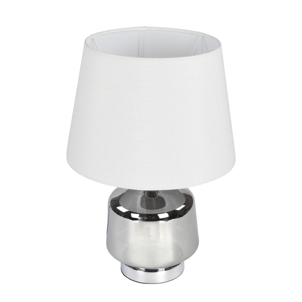 Rounded Trapeze Table Lamp- Grey & Off White