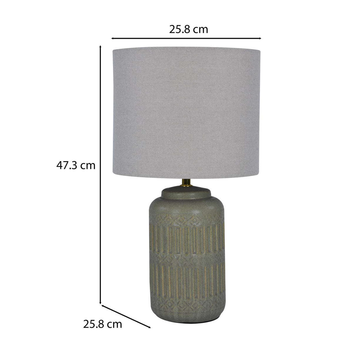 Jar Shaped Table Lamp- Grey