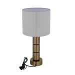 Stacked Drums Metal & Fabric Table Lamp- Gold & Cream