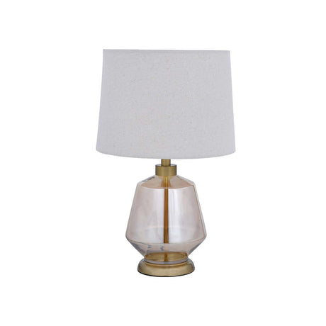 Decorative Polygonal Table Lamp- Orange & Cream