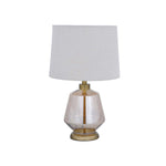 Decorative Polygonal Table Lamp- Orange & Cream