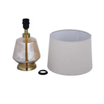 Decorative Polygonal Table Lamp- Orange & Cream
