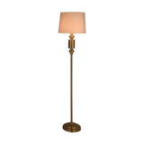 Stacked Drums Metal & Fabric Floor Lamp- Gold & Cream