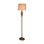 Stacked Drums Metal & Fabric Floor Lamp- Gold & Cream