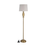 Stacked Drums Metal & Fabric Floor Lamp- Gold & Cream