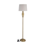Stacked Drums Metal & Fabric Floor Lamp- Gold & Cream