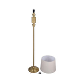Stacked Drums Metal & Fabric Floor Lamp- Gold & Cream