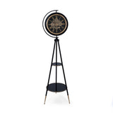 Gear Mechanism Floor Clock- Black & Gold