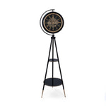 Gear Mechanism Floor Clock- Black & Gold