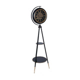 Gear Mechanism Floor Clock- Black & Gold