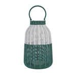 Decorative Two Toned Lantern- Green & Beige, Large