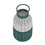 Decorative Two Toned Lantern- Green & Beige, Large