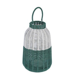 Decorative Two Toned Lantern- Green & Beige, Large