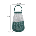 Decorative Two Toned Lantern- Green & Beige, Small