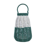 Decorative Two Toned Lantern- Green & Beige, Small