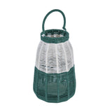 Decorative Two Toned Lantern- Green & Beige, Small