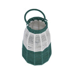 Decorative Two Toned Lantern- Green & Beige, Small