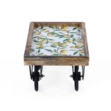 Lemon Lush Wooden Serving Platter- Yellow